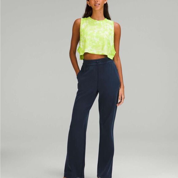 NWOT Lululemon All Yours Crop Cotton Tank in Marmoleado TieDye Eccentric Lime - Picture 4 of 7